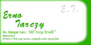 erno tarczy business card